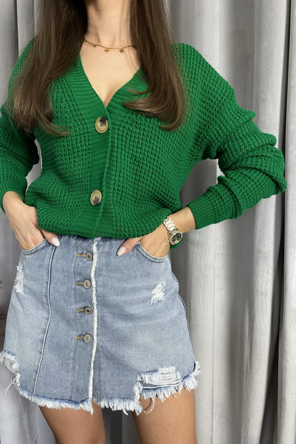 Sweter z domieszką wełny zielony PARIS