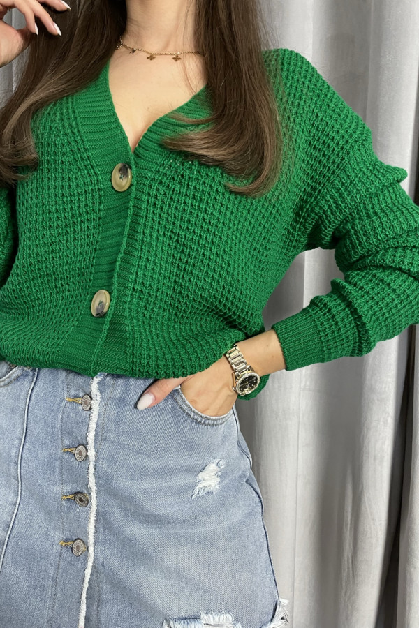 Sweter z domieszką wełny zielony PARIS 6