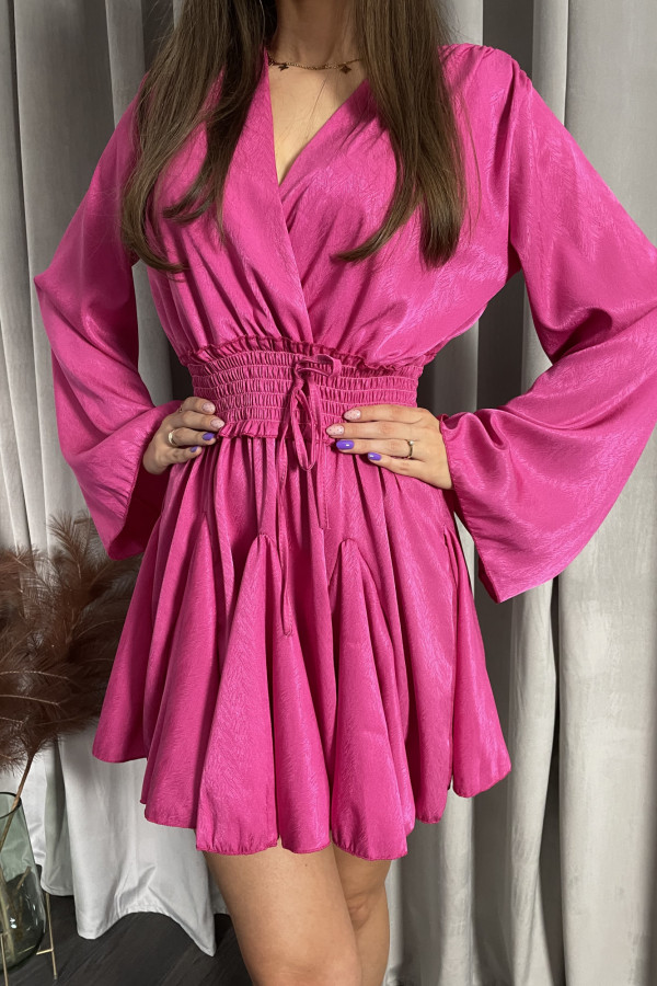 Sukienka satynowa mini fuksja ELIZABETH 5