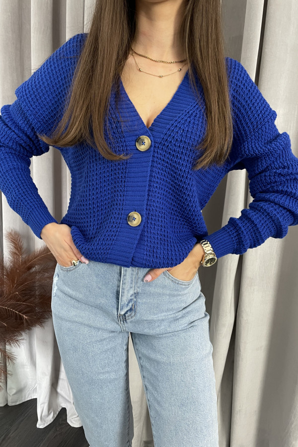 Sweter z domieszką wełny chabrowy PARIS 5