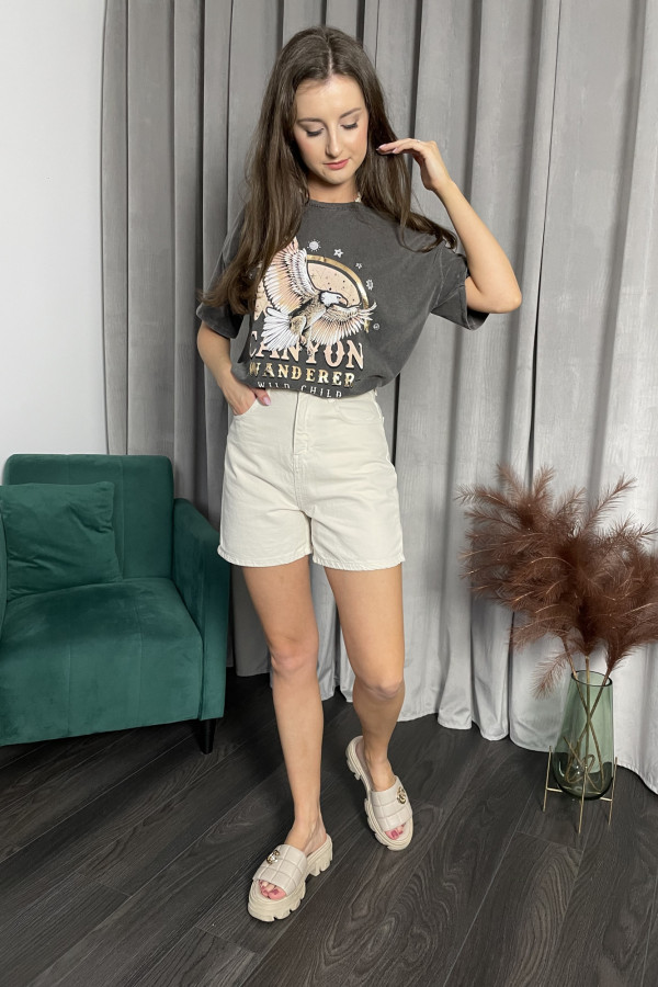 T-shirt z orłem czarny CANYON 3