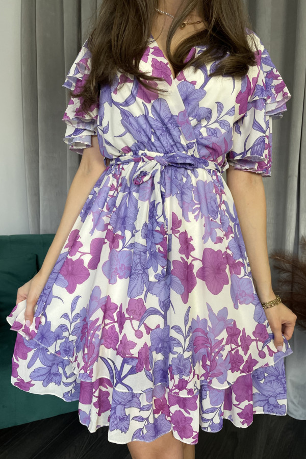 Sukienka w fioletowe kwiaty AGNES 5