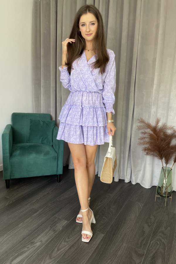 Sukienka z falbankami fioletowa MARINA