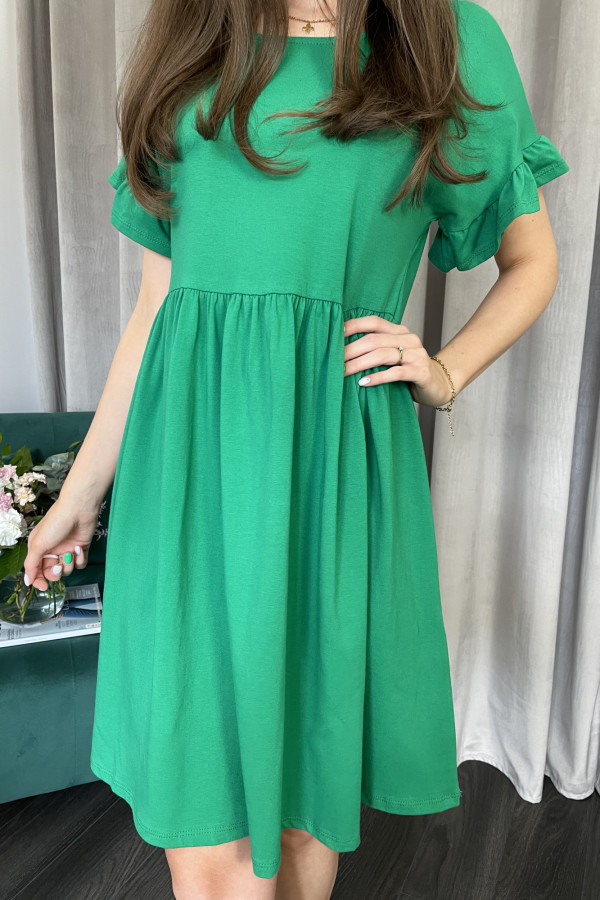 Sukienka bawełniana luźna zielona MAYA 1