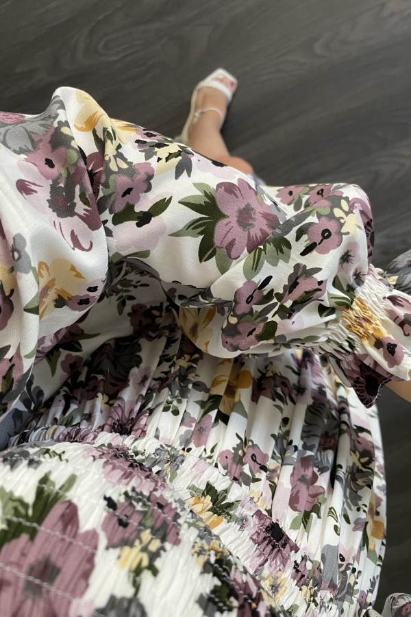 Sukienka wiskozowa z rozcięciem w kwiaty MARRY 6