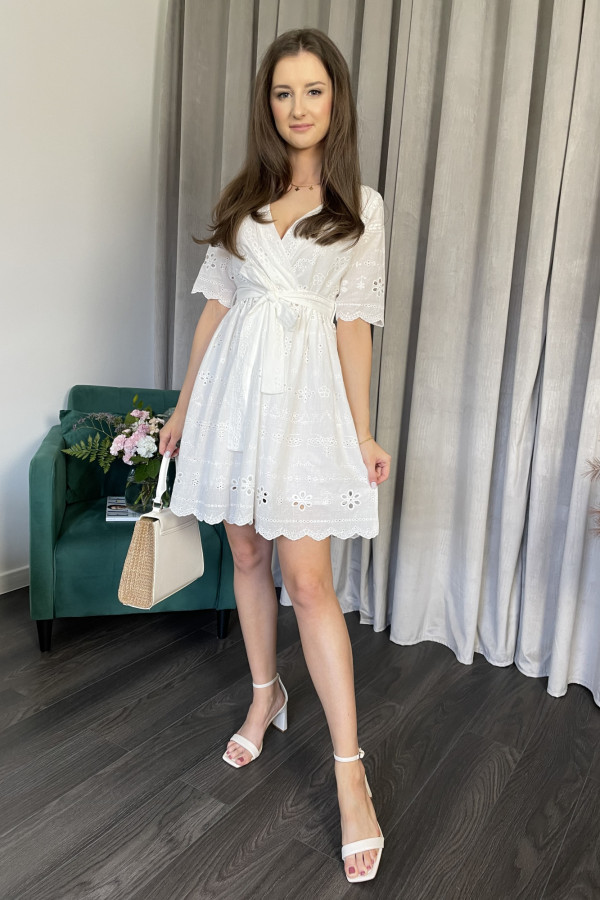Sukienka ażurowa biała STELLA 1