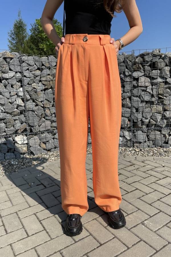 Spodnie o szerokim kroju pomarańczowe VASCO 4