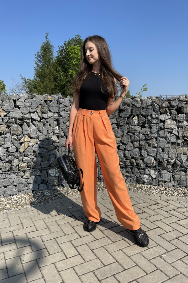 Spodnie o szerokim kroju pomarańczowe VASCO 5