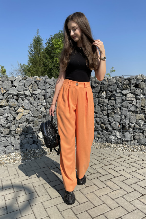 Spodnie o szerokim kroju pomarańczowe VASCO 6