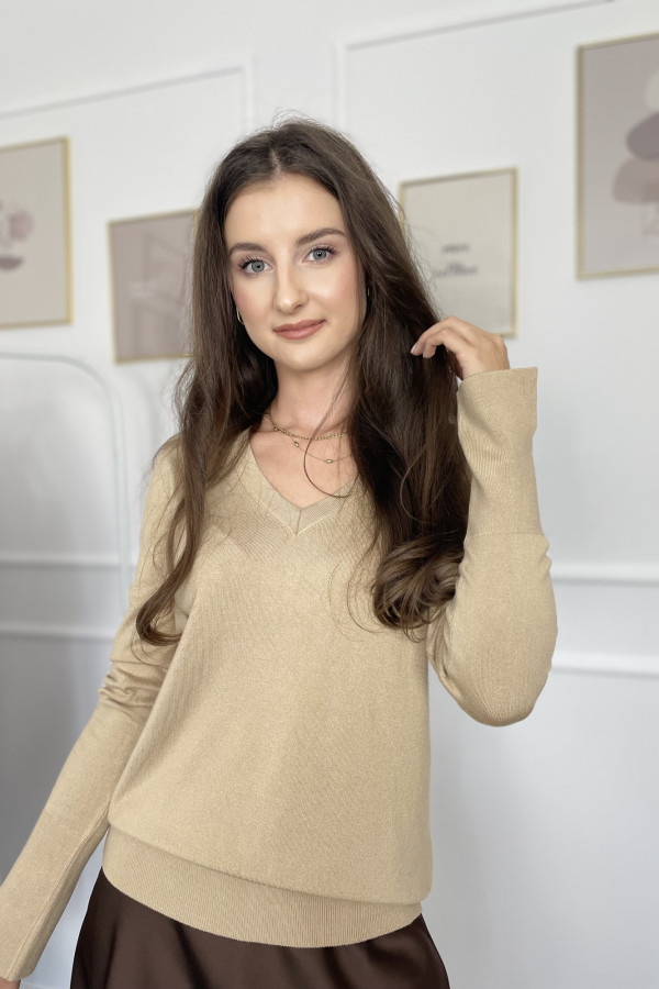 Sweter z wiskozą karmelowy SAMI 3