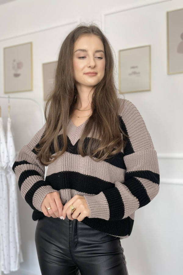 Sweter oversize w paski TOMMY 4
