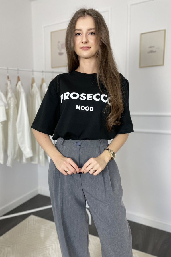 T-shirt czarny PROSECCO MOOD 3