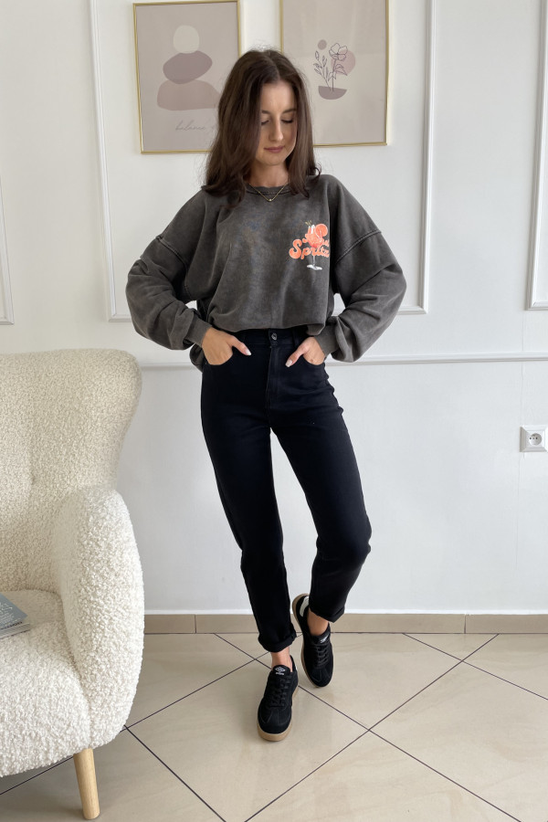 Bluza o kroju oversize ciemnoszara APEROL 3