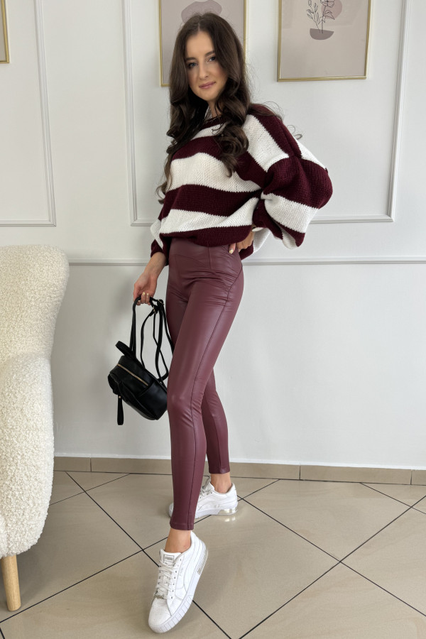 Legginsy burgundowe z ociepleniem MINNO 1