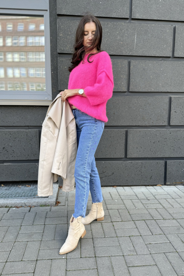 Sweter oversize fuksja 80% KID MOHER 2