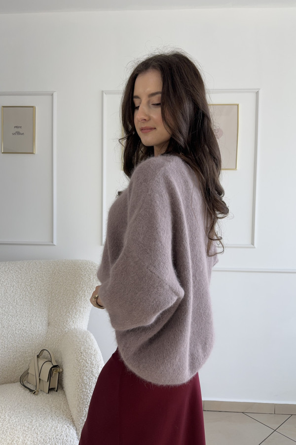 Sweter oversize mocca angora i wełna CLOUD 3