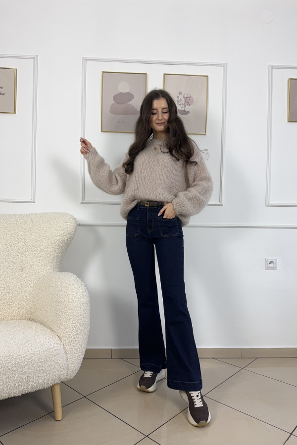 Sweter oversize beżowy 55% moher OSLO 3