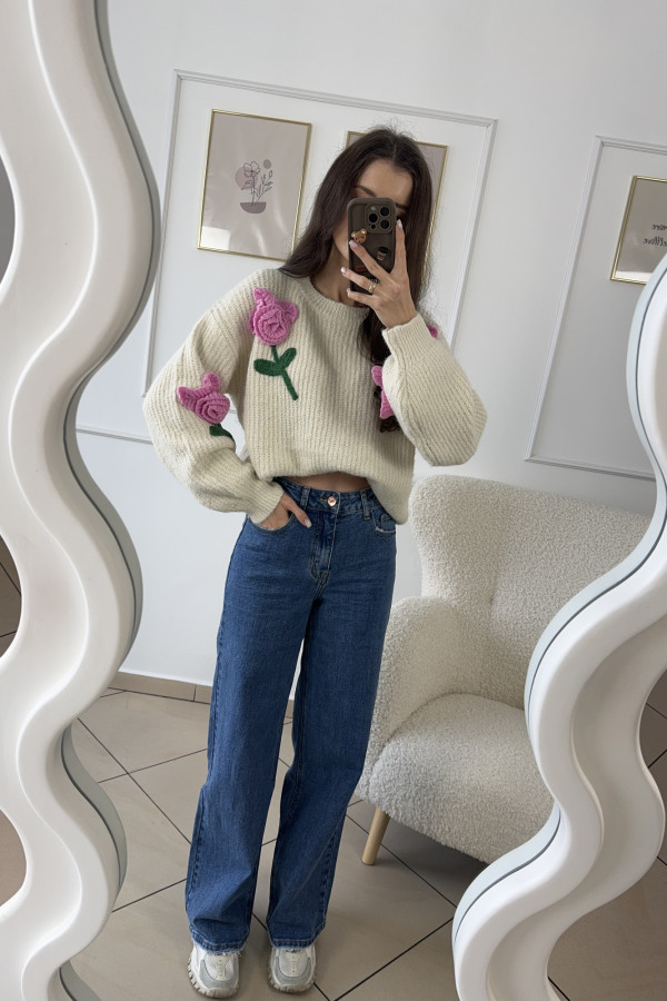 Sweter z kwiatami 3D FLOWER 6