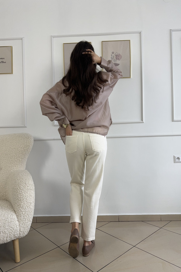 Spodnie jeansy mom fit beżowe COMO 3