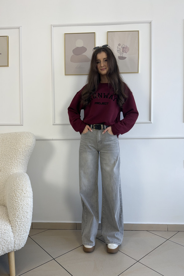 Spodnie jeansy wide leg szare GRAY 1