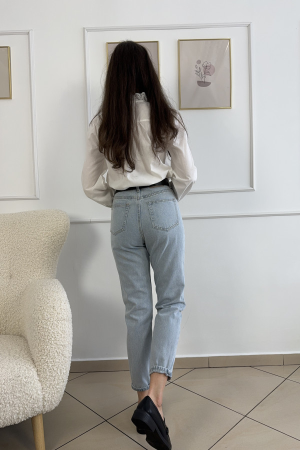 Spodnie jeansy mom fit z haftem 100% bawełna ByMe 2