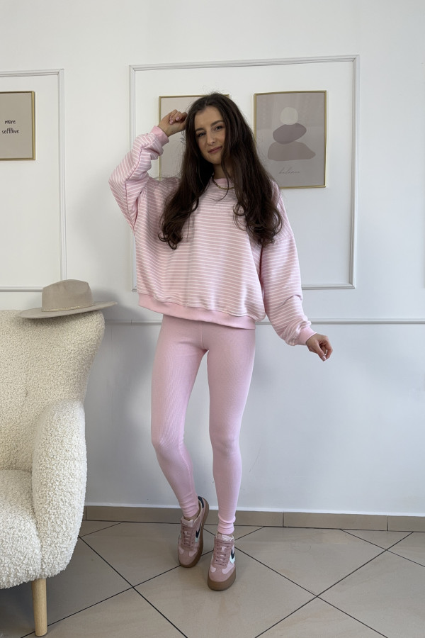 Legginsy prążkowane cukierkowy róż JUDIE 1