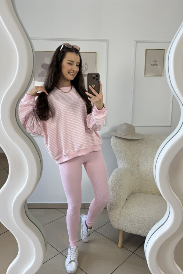 Legginsy prążkowane cukierkowy róż JUDIE 3