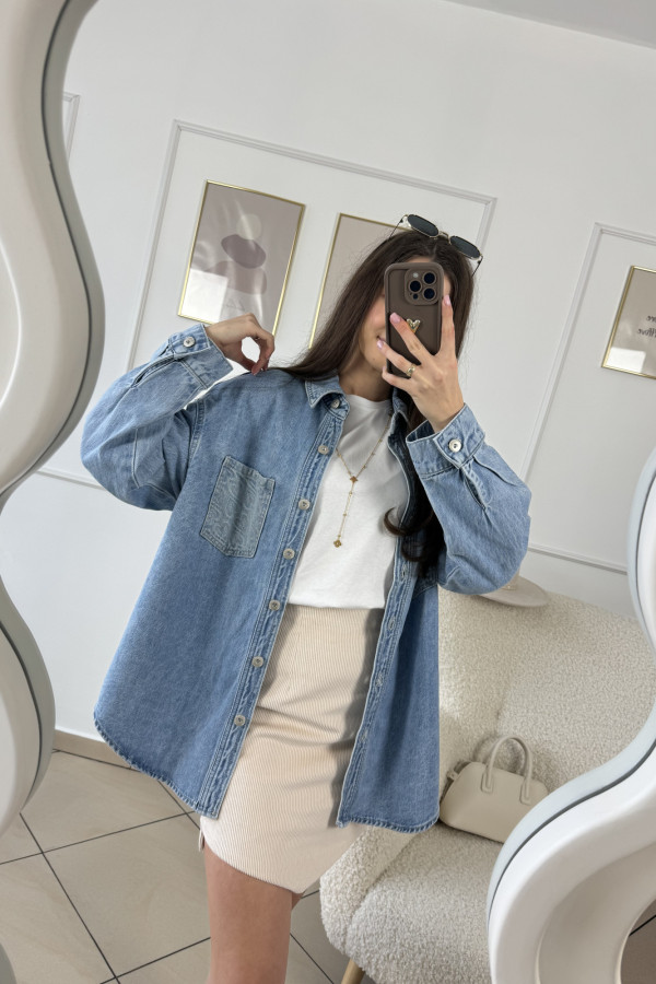 Kurtka koszulowa/katana jeansowa oversize ZARA 4