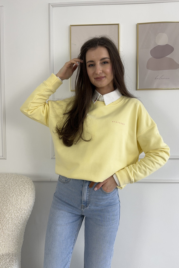 Bluza o kroju oversize bananowa STAY 1