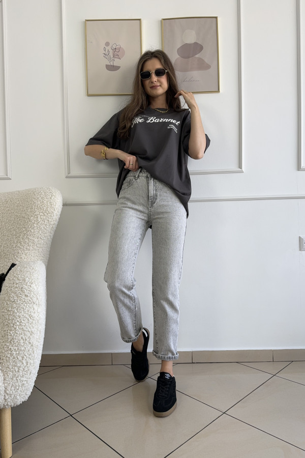 Spodnie jeansy mom fit szare FILO