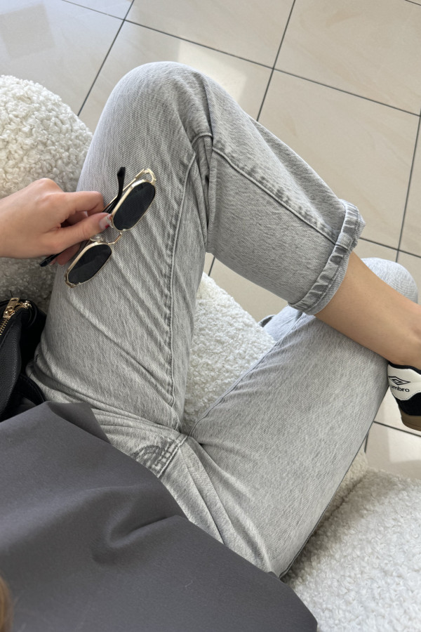 Spodnie jeansy mom fit szare FILO 1