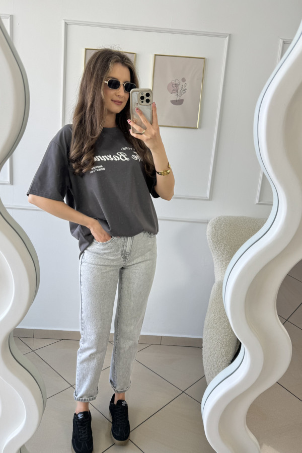 Spodnie jeansy mom fit szare FILO 3