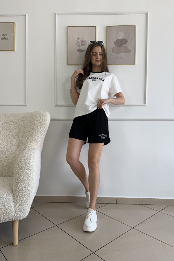 Komplet bawełniany szorty + t-shirt czarny HOLIDAY 4