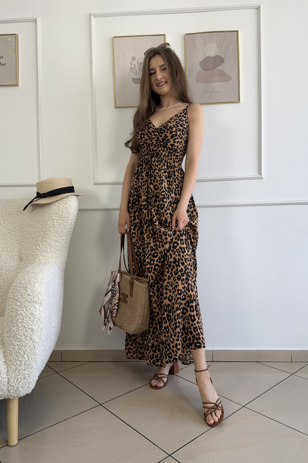 Sukienka maxi 100% wiskoza panterka LILY 2
