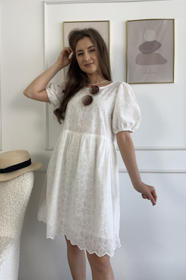 Sukienka ażurowa o luźnym kroju 100% bawełna JULIA