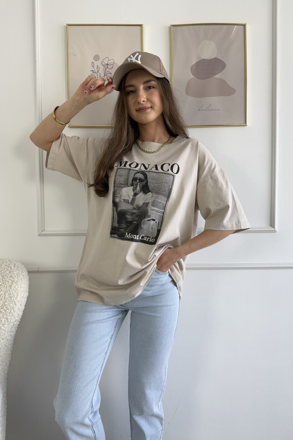 T-shirt z nadrukiem 100% bawełna MONACO 2
