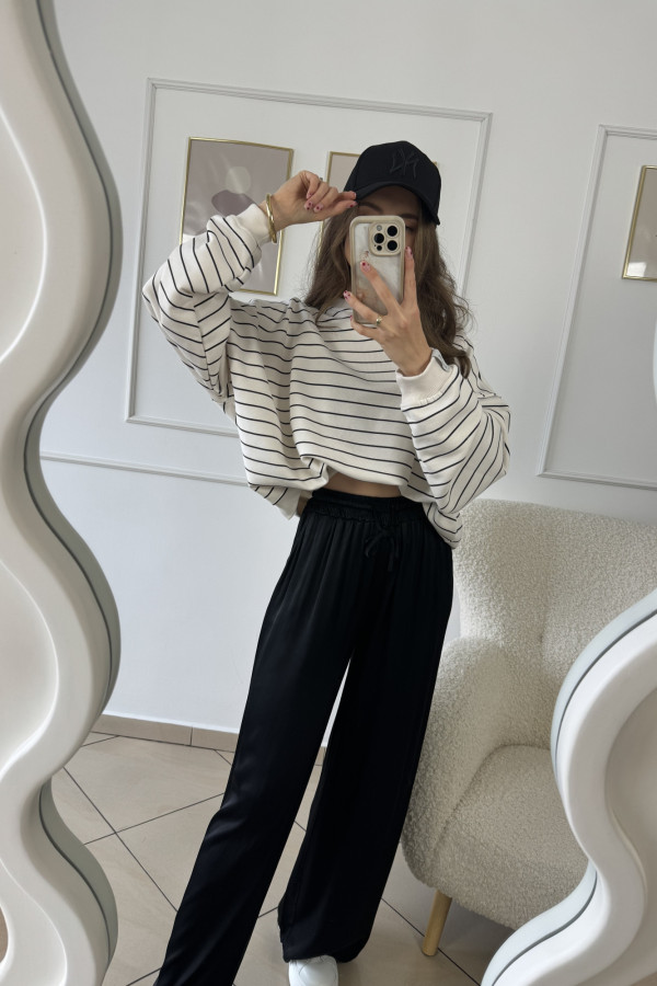 Spodnie wide leg 100% wiskoza czarne DUO 4