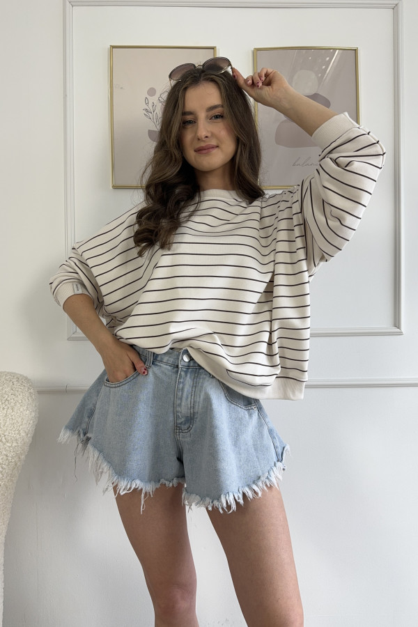 Bluza oversize w czekoladowe paski VOGUE