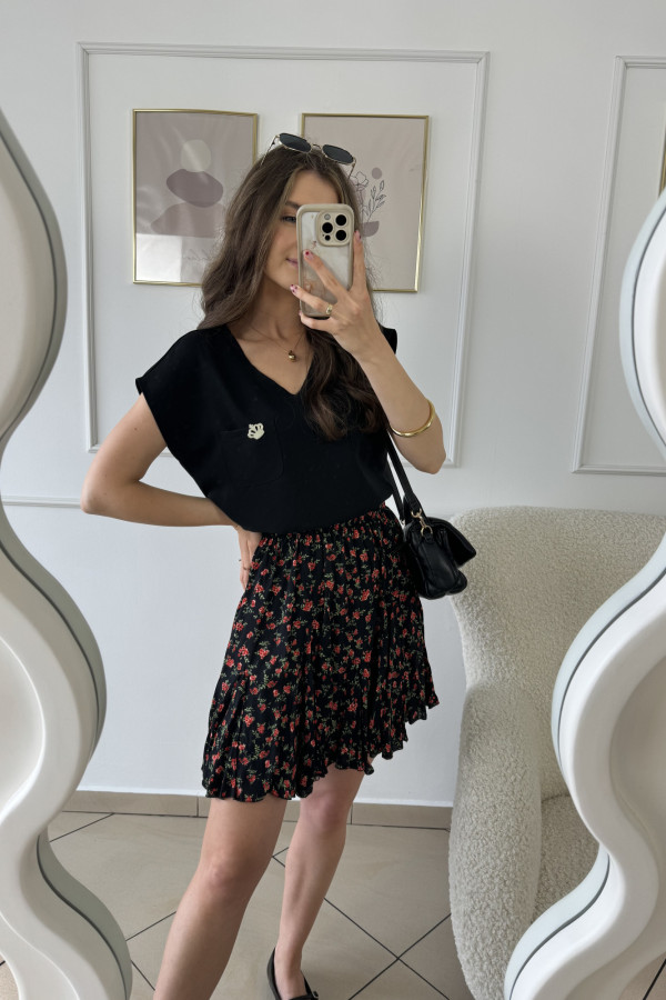 Bluzka o luźnym kroju czarna CLASSY 4