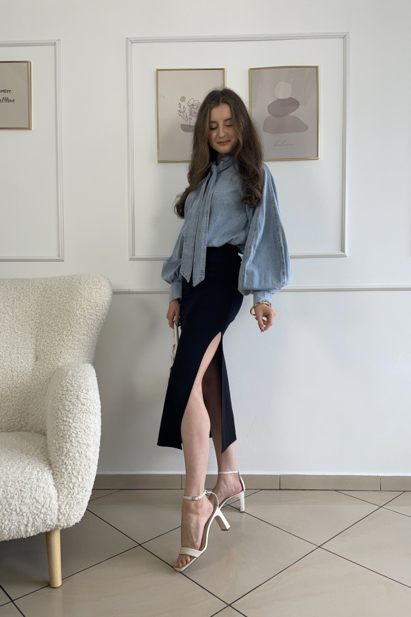 Spódnica z rozcięciem czarna COCO 3