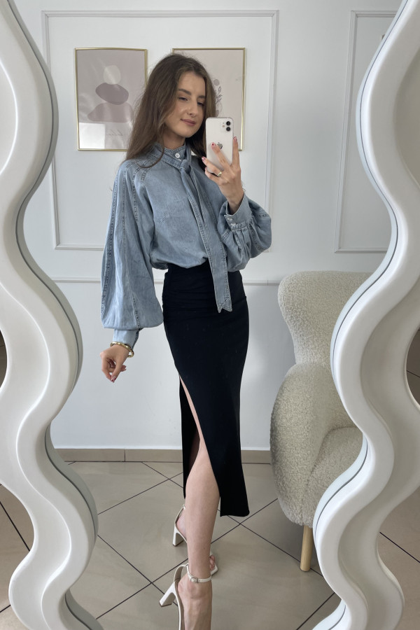 Spódnica z rozcięciem czarna COCO 6