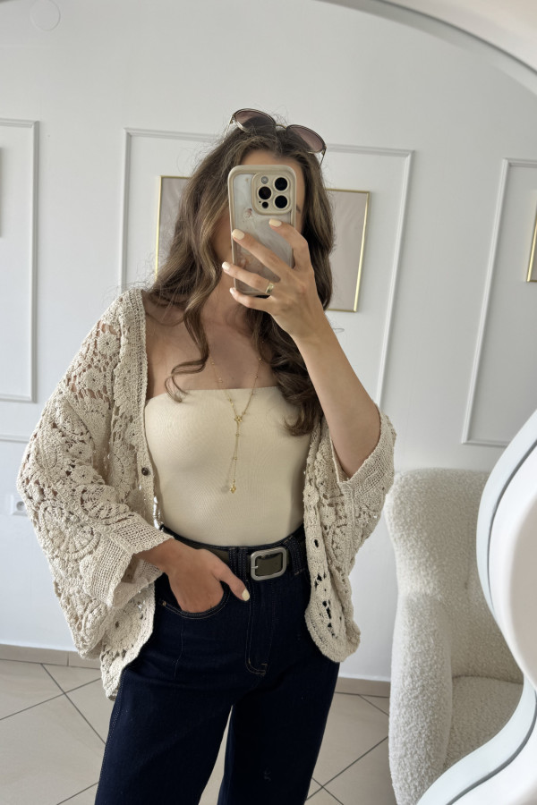 Narzutka ażurowa beżowa 100% bawełna DONNA 6