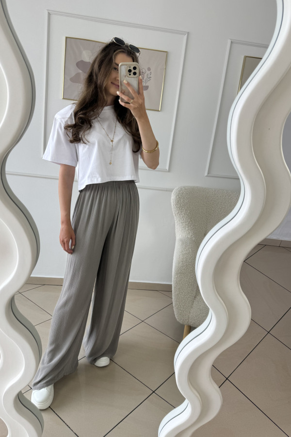Spodnie wide leg karbowane 100% wiskoza fango MISHA 3