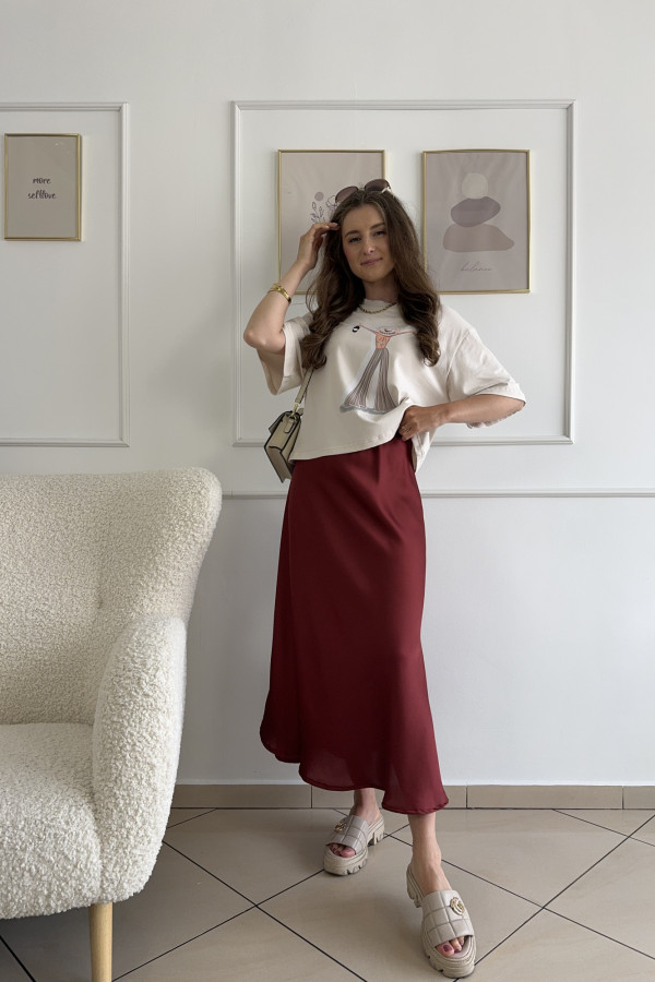 Spódnica satynowa midi HILDA 1
