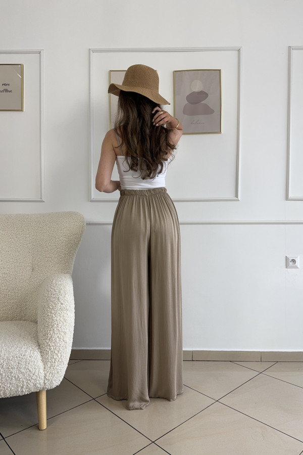Spodnie wide leg 100% wiskoza karmelowe CAPRI 3