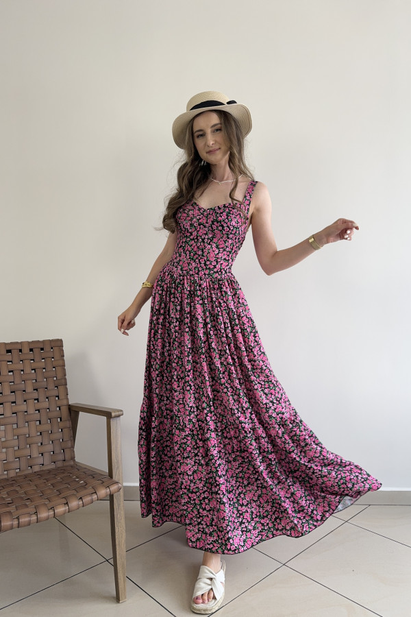 Sukienka maxi w drobne kwiatki ROMA