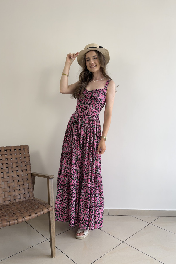 Sukienka maxi w drobne kwiatki ROMA 3