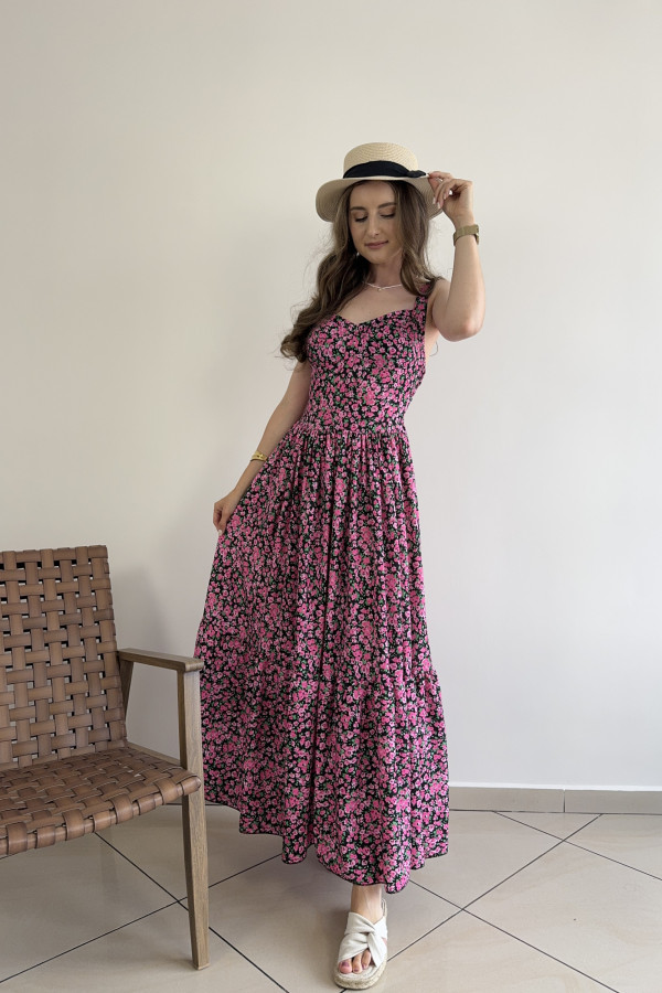 Sukienka maxi w drobne kwiatki ROMA 4