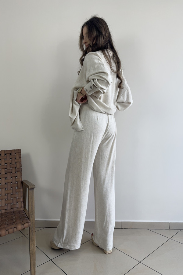 Spodnie wide leg wiskoza i len STAR 2