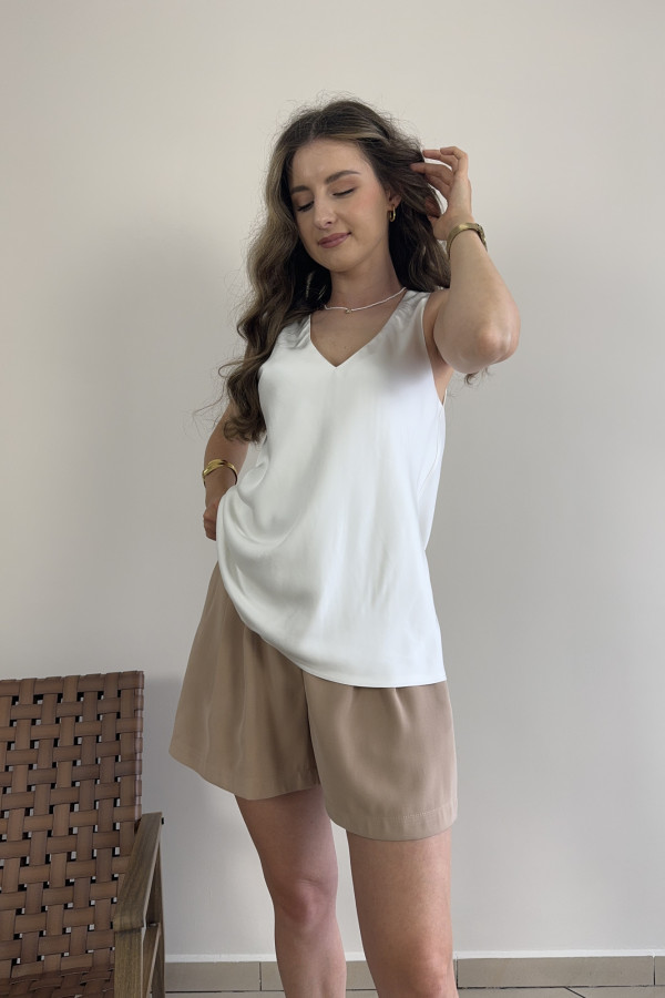 Top oversize 100% wiskoza śmietankowy LUX